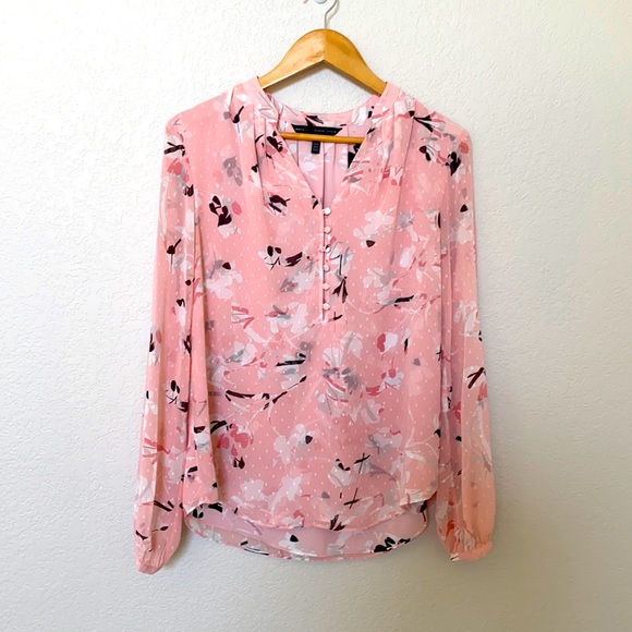 White House Black Market Tops - Pink floral blouse